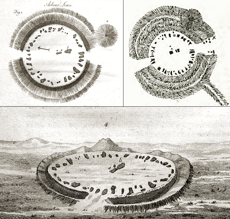 Arbor Low, antiquarian illustrations from Samuel Pegge and Steven Glover