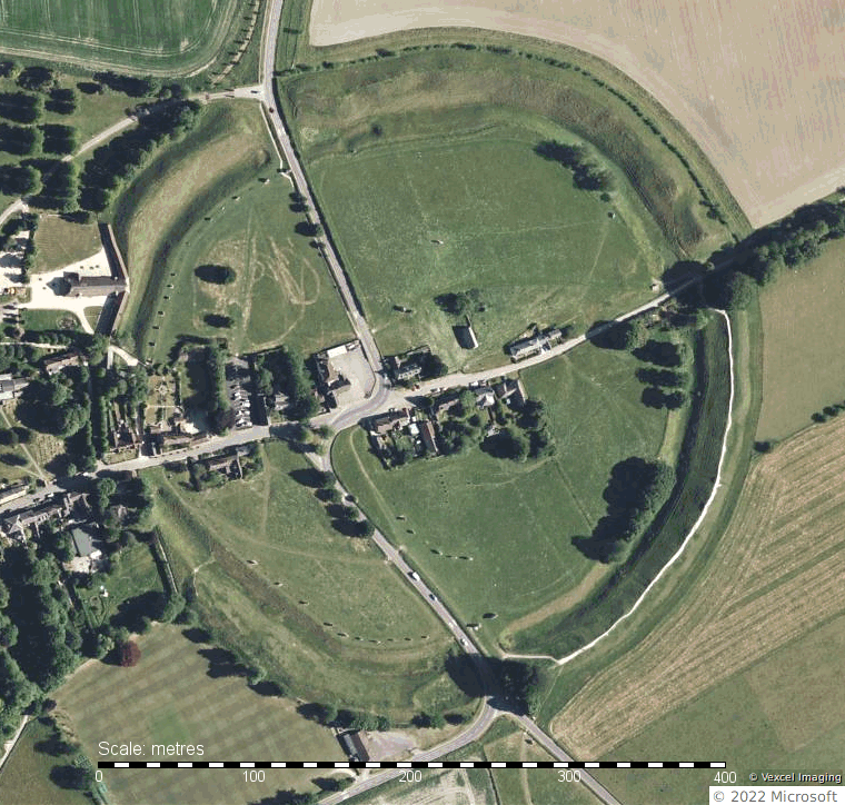 Bing aerial map of Avebury