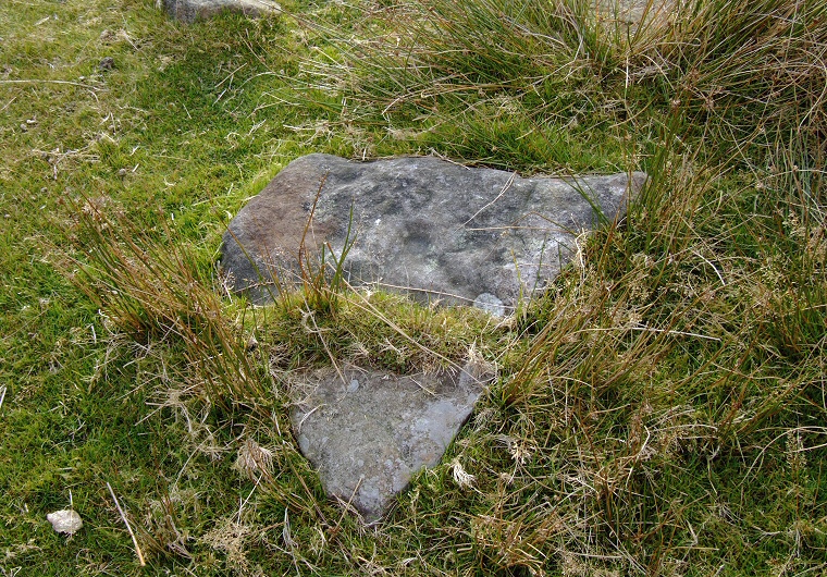 Barbrook II cist lid with faint carvings