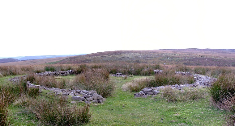 Barbrook II embanked stone circle looking southwest