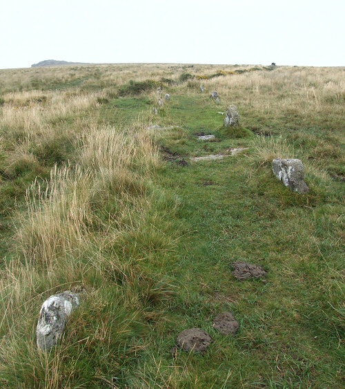 Hart Tor - Looking eastwards along the double row