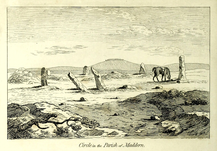Boskednan Circle sketched by William Cotton and published in 1827
