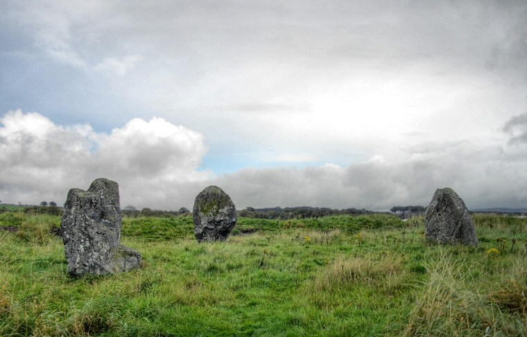 The three stones within Broomend of Crichie henge