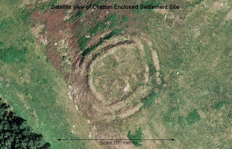 Satellite view of Chatton Enclosed Settlement Site