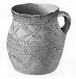 Handled beaker from Cobdale - Mortimer 1905 Fig. 944