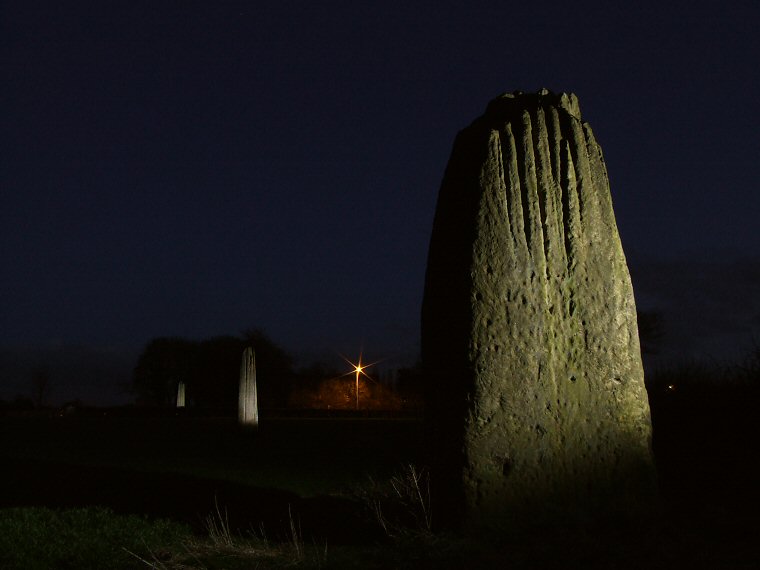 Devil's Arrows at night