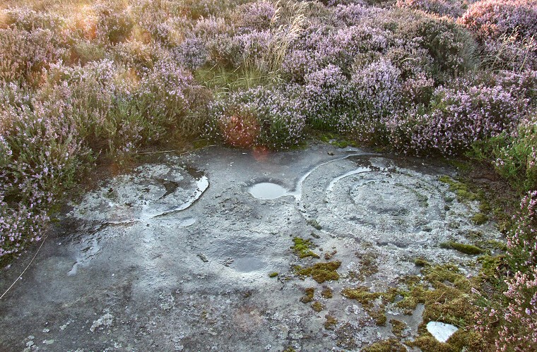 Dod Law quarry site carved rock