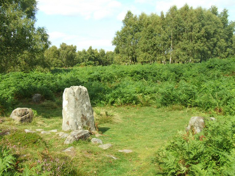 Froggatt Edge Stone Circle - looking north through the south-southwest entrance
