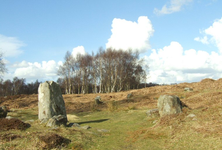 Froggatt Edge Stone Circle - looking north through the south-southwest entrance