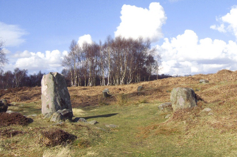 Froggatt Edge Stone Circle - looking north-northeast through the southern entrance