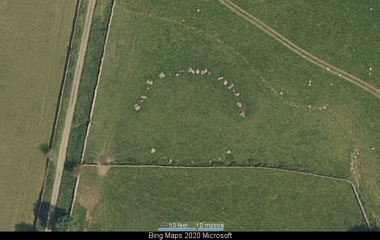Satellite image of Gamelands Stone Circle