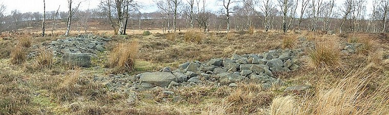 Reconstructed round house on Gardom's Edge