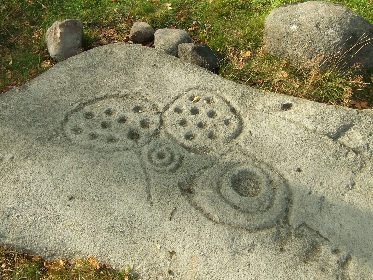 Gardom's Edge Carved Rock - Detail of the carvings