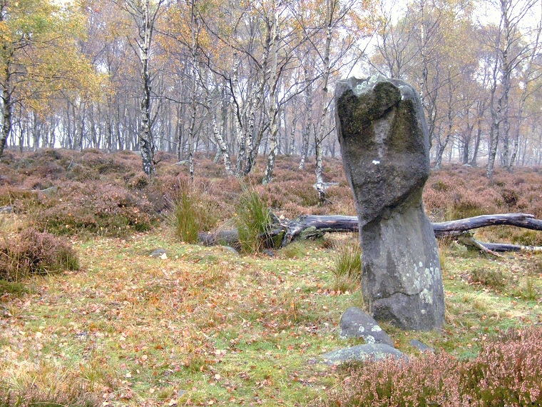 Gardom's Edge standing stone, the 'face' side
