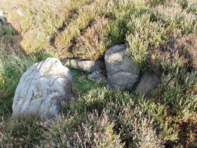 Nearby cist with natural boulder to the left