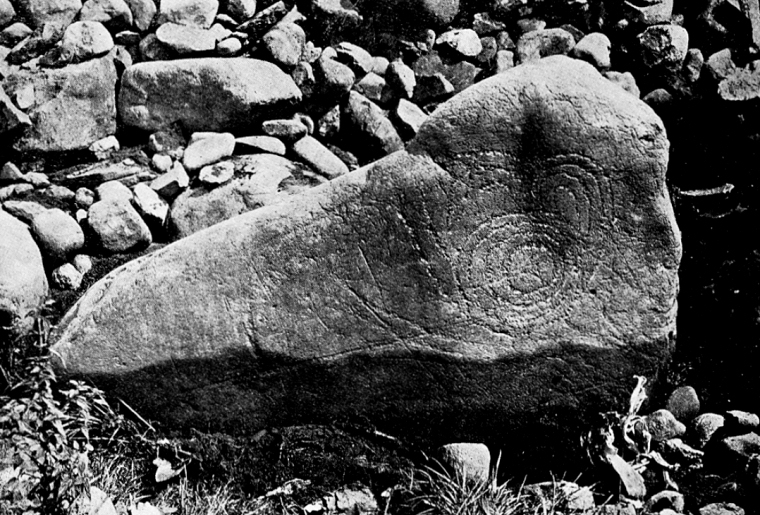 Image of the Glassonby carved stone published in 1902
