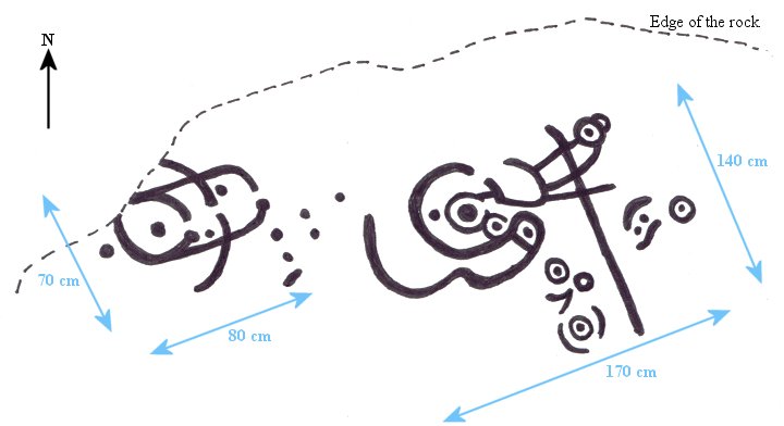 Hanging Stones - Plan Of The Main Carvings