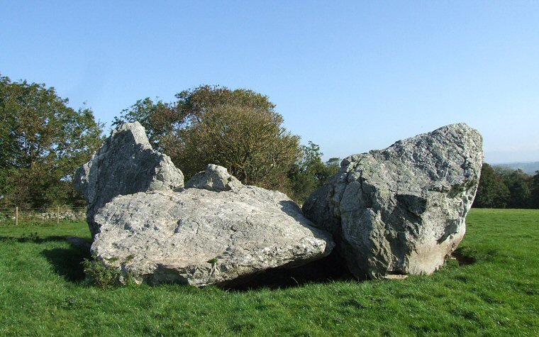 Henblas 'dolmen' looking northeast