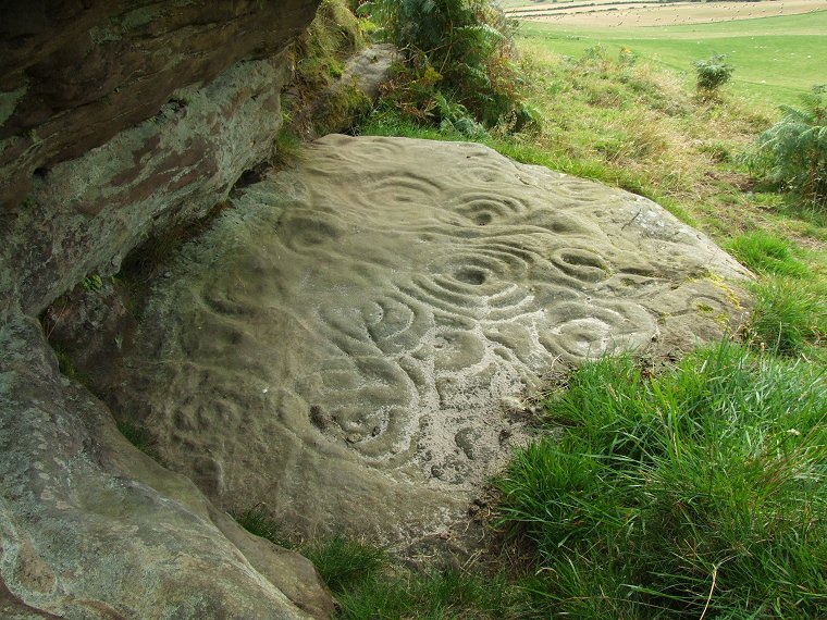 Ketley Crag - detail of the carvings