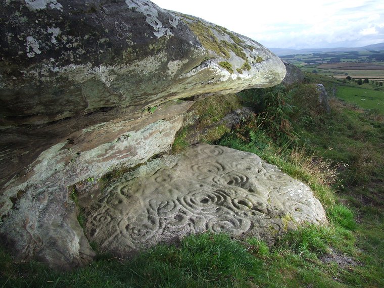Ketley Crag - detail of the carvings