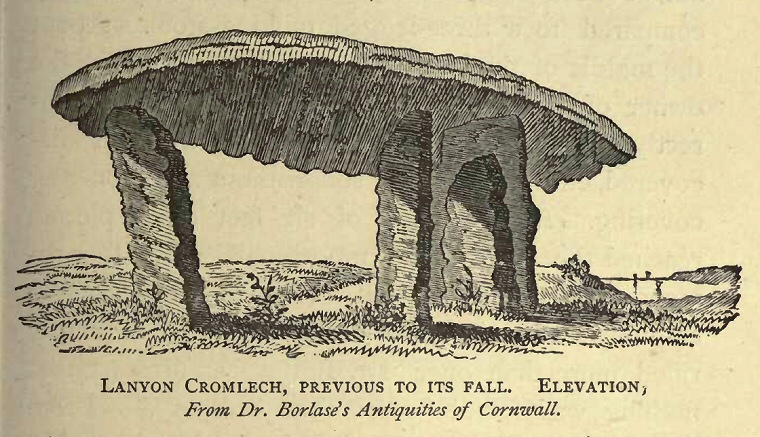 Illustration of Lanyon Quoit by William Borlase