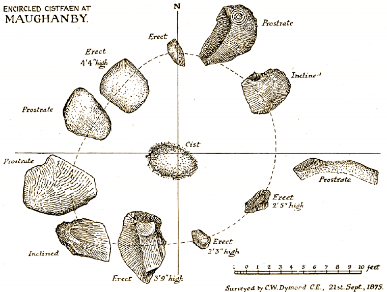 Dymond's plan of the Little Meg stones from 1875