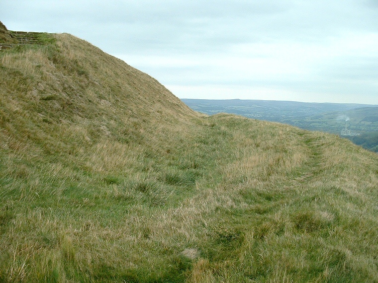 Mam Tor - Inner bank, berm and silted ditch
