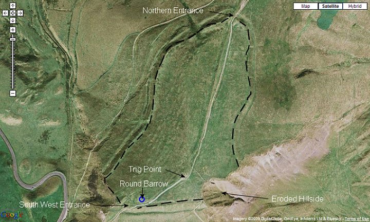 Satellite view of Mam Tor