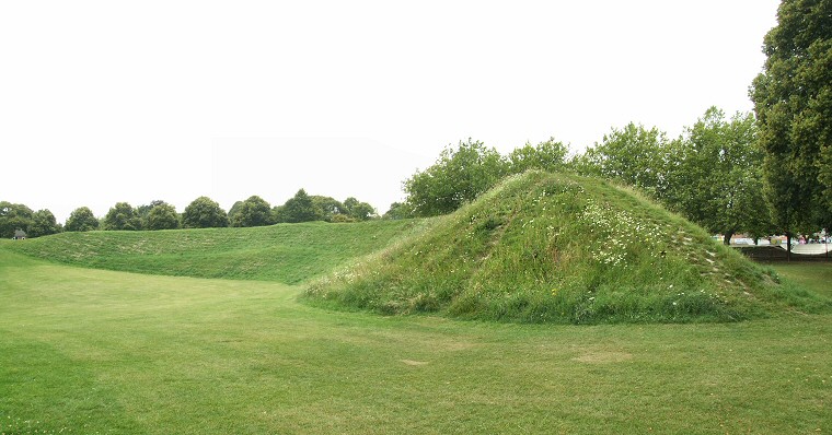 Maumbury Rings - northern and western arc of the bank