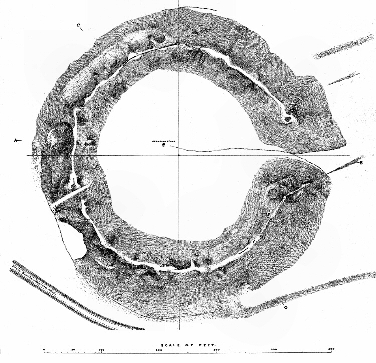 Plan of Mayburgh Henge by C. W. Dymond dated 1889