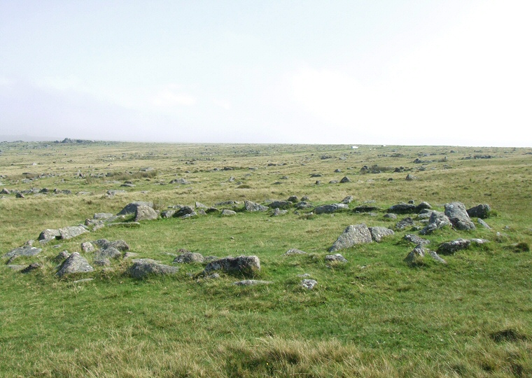 One of the hut bases close to the central enclosure