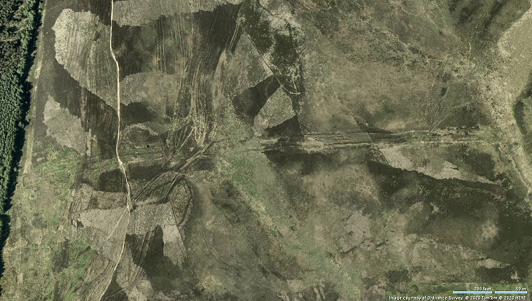 Satellite image of Shooting House Rigg cross dyke