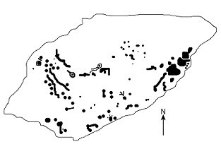 Plan of the carvings on the upper surface of the Pancake Rock