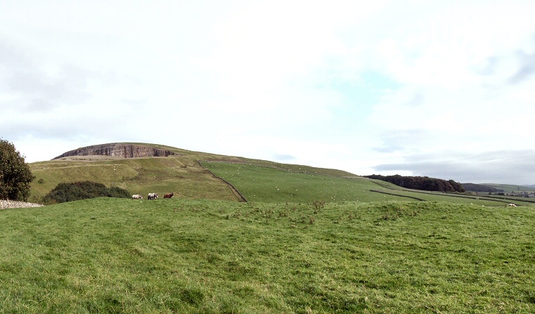View looking east over Perry Dale long barrow and round barrow