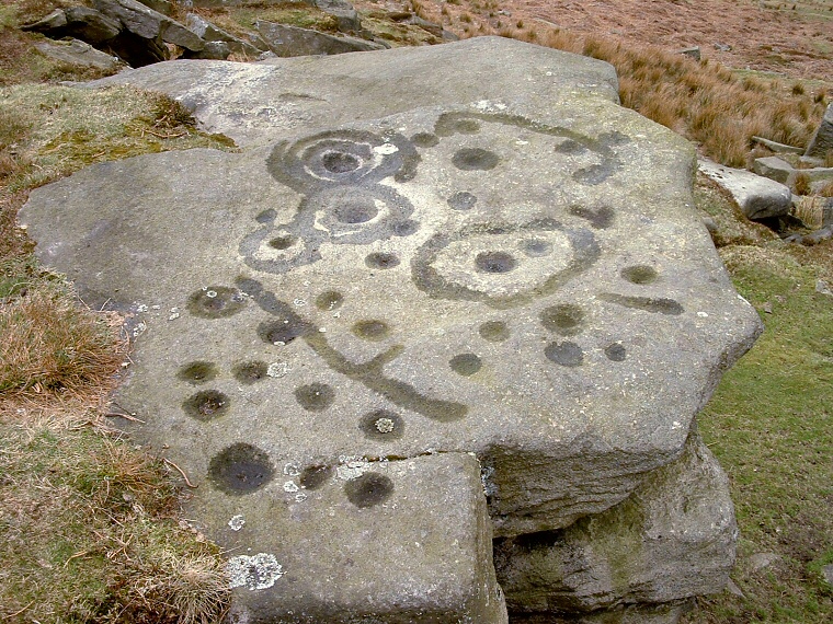Piper's Crag Stone - Design marked with water