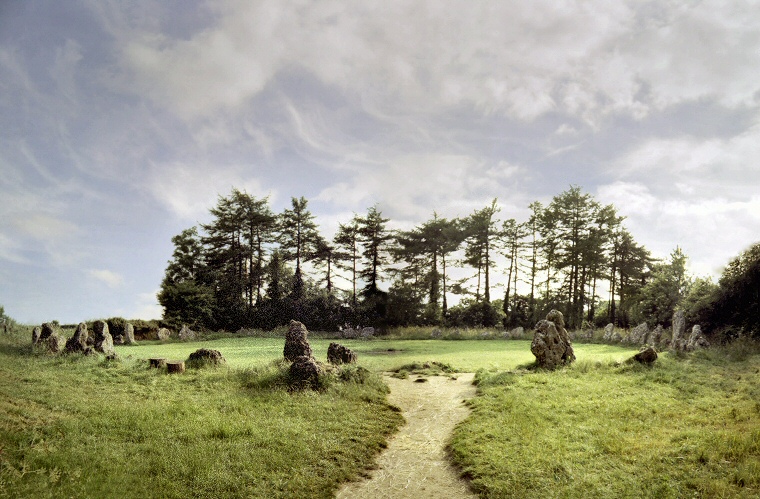 Rollright - King's Men Circle looking southwest - June 1992