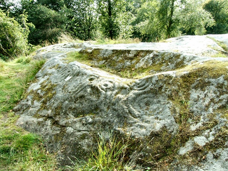 Roughting Linn - carvings on the eastern side