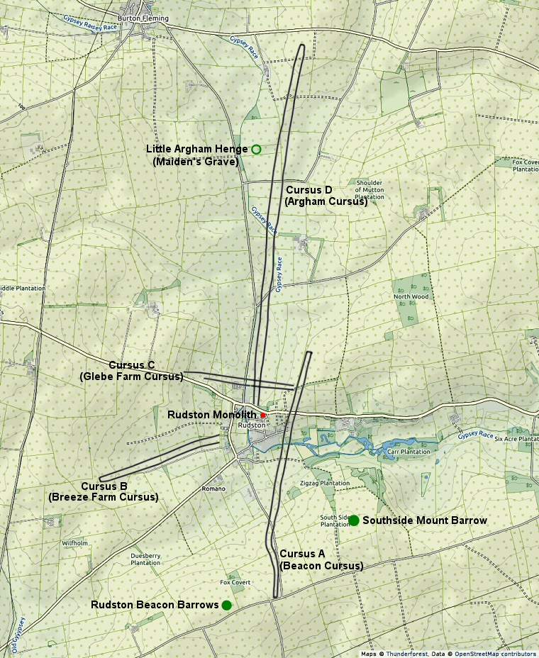 Map of the inner Rudston area