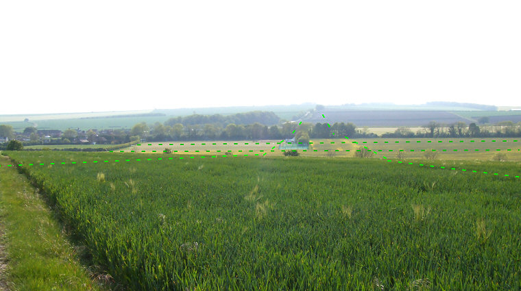Looking west over two cursuses north of Rudston