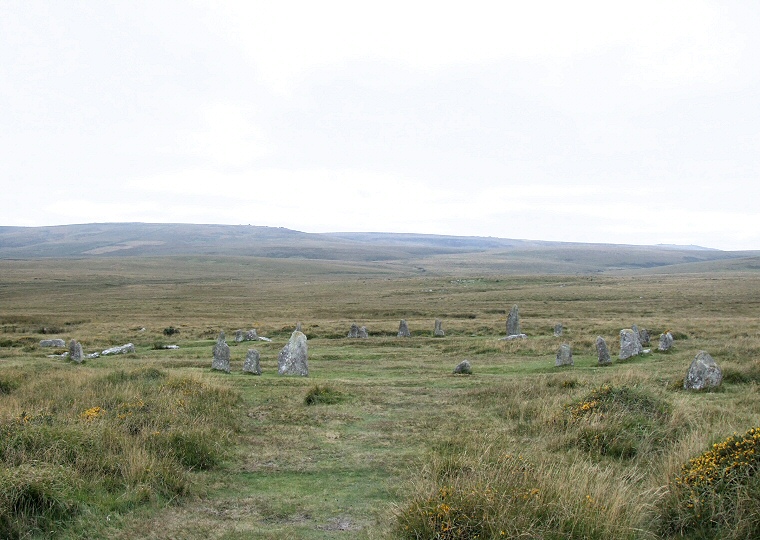 Scorhill Circle - looking west towards Warten Tor and Wild Tor