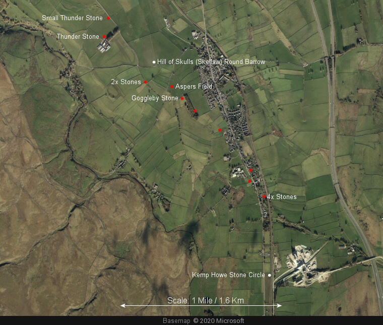 Plan of the stones that form the Shap stone row