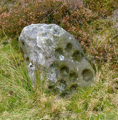 Stanage Cairn Cup Marked Stone
