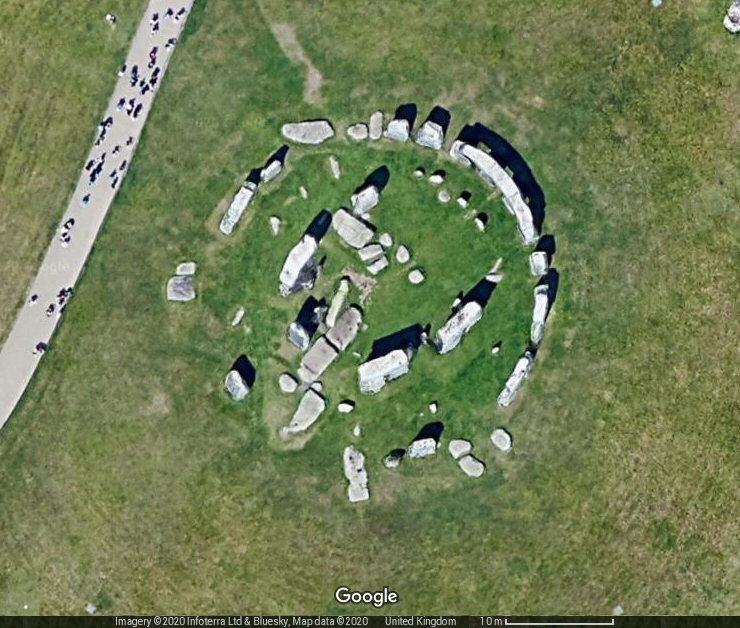 Stonehenge Satellite Image Close-up