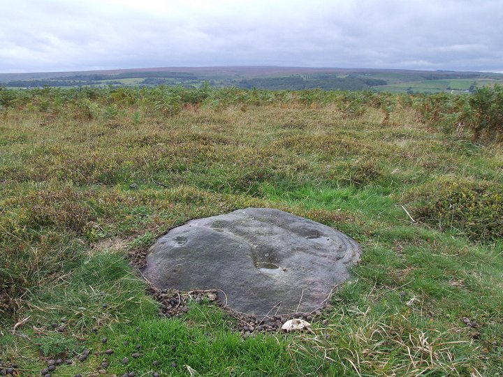 Allan Tofts Carved Rocks - Stone 4b view west across the moor