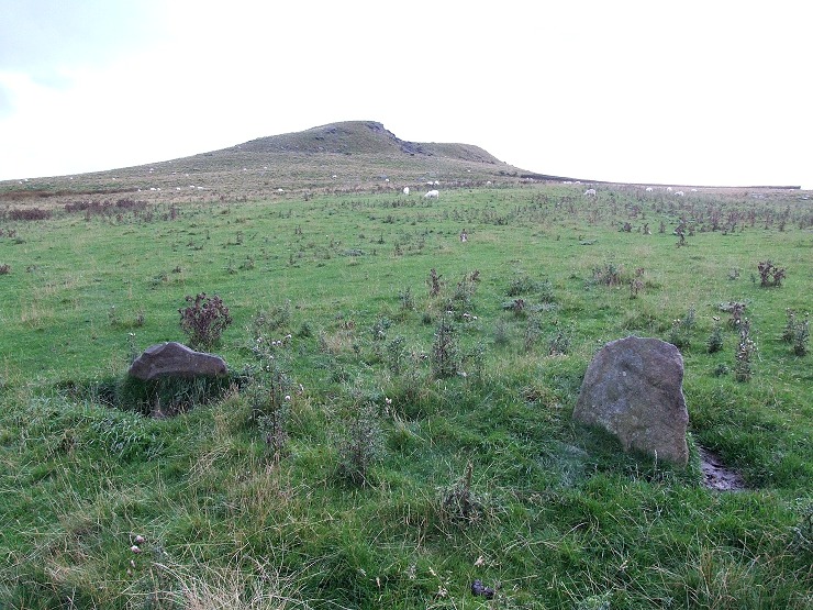 Two stones of Crook Hill circle, looking west