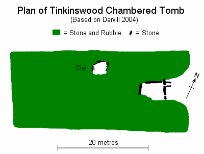 Plan of Tinkinswood Chambered Tomb