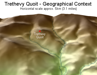 Trethevy Quoit in its Geographical context - 3D elevation