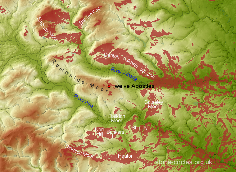 Viewshed
              analysis of the Twelve Apostles stone circle