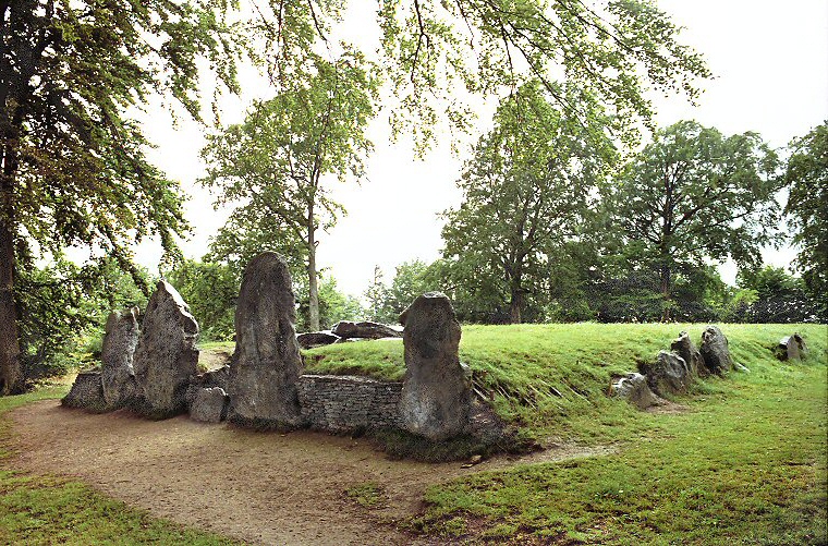 Wayland's Smithy Chambered Long Barrow - Front And Side View