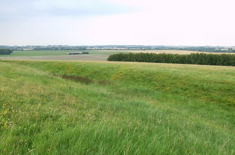 View looking north over one of the ditches